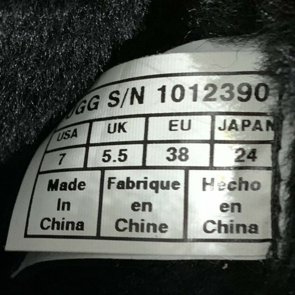 UGG Rosalind Toscano Fur Lined Boots Womens Size 7 Black Suede 17 Inch - Picture 10 of 10